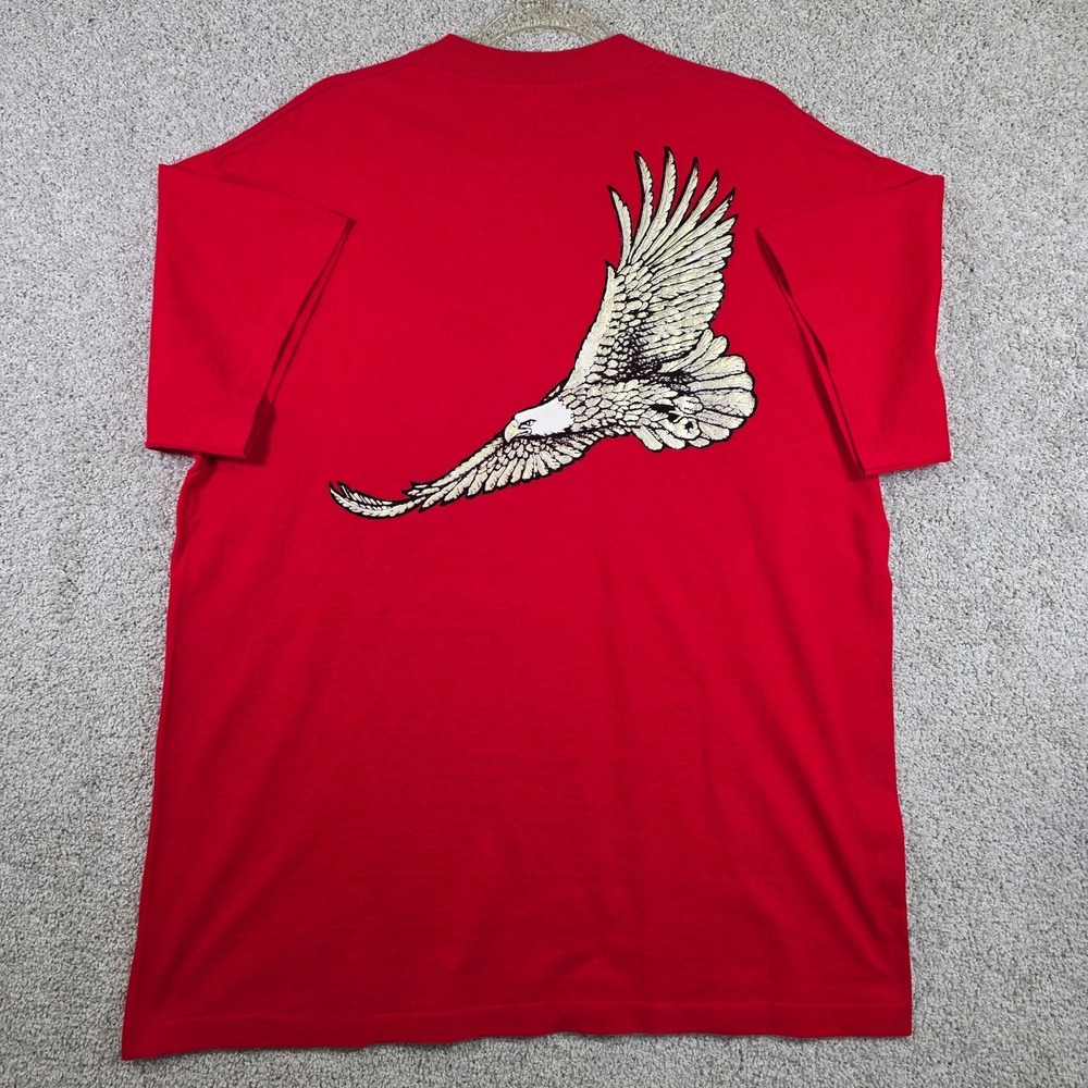 Vintage Winston Cigarettes Shirt XL Single Stitch Red Eagle Pocket T-Shirt 80s - Picture 2 of 8